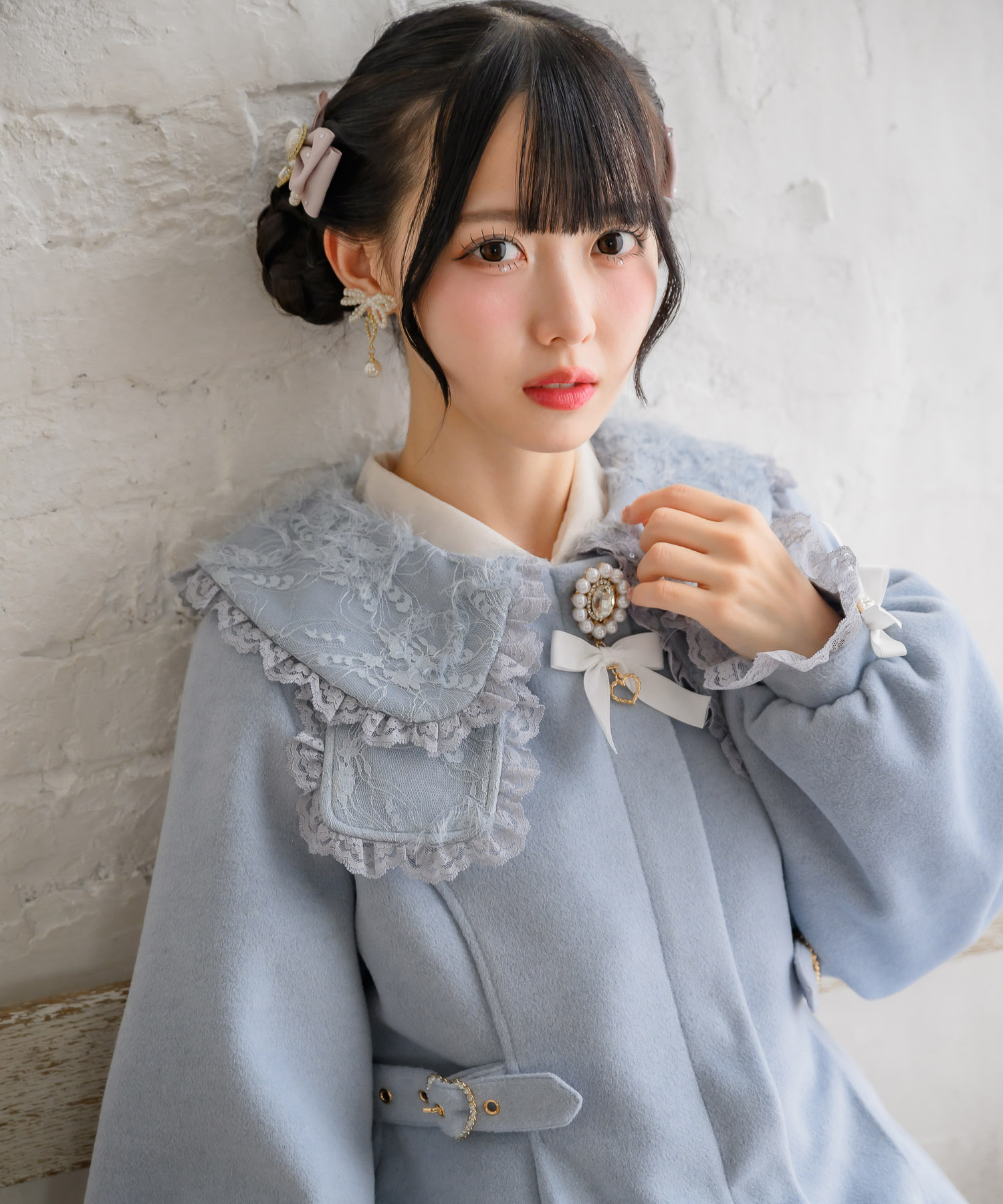 セール】ロジータ ROJITA フェザーレースリボン衿コート