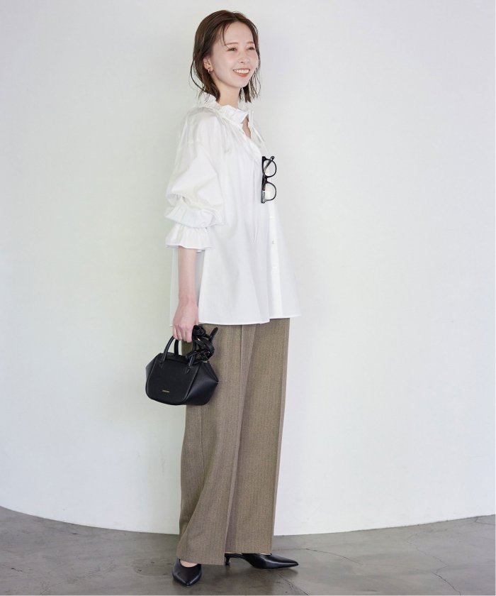 【美品】SLOBE IENA タイプライターフリルカラーブラウス 予約》タイプライターフリルカラーブラウス（シャツ／ブラウス