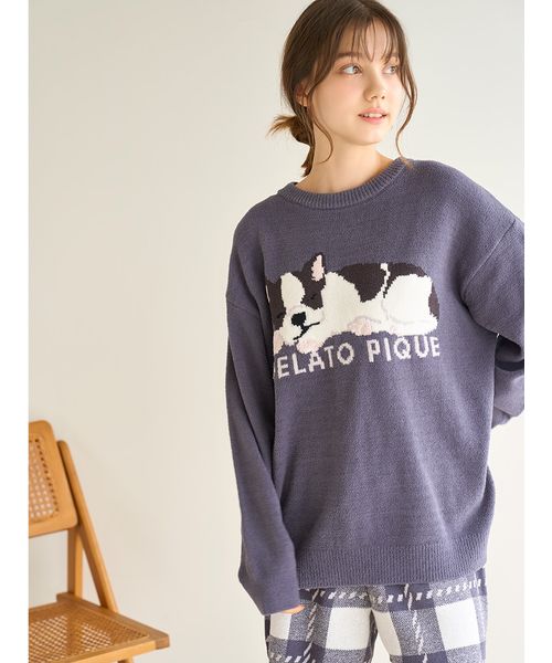 SLEEPING DOG ジャガードプルオーバー&チェックショートパンツ
