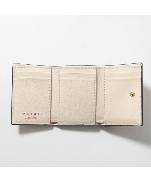 MARNI 三つ折り財布 PFMO0124U0 LV520 マルニ 三つ折り財布 ブラック レディース MARNI PFMO0124U0