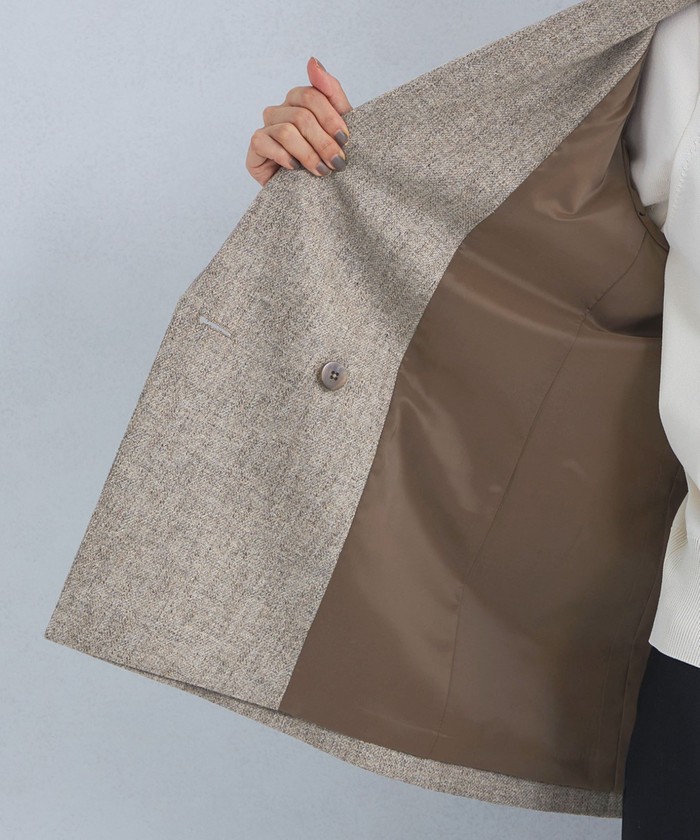 セール 40%OFF】メランジツイル ダブル ジャケット(506841039