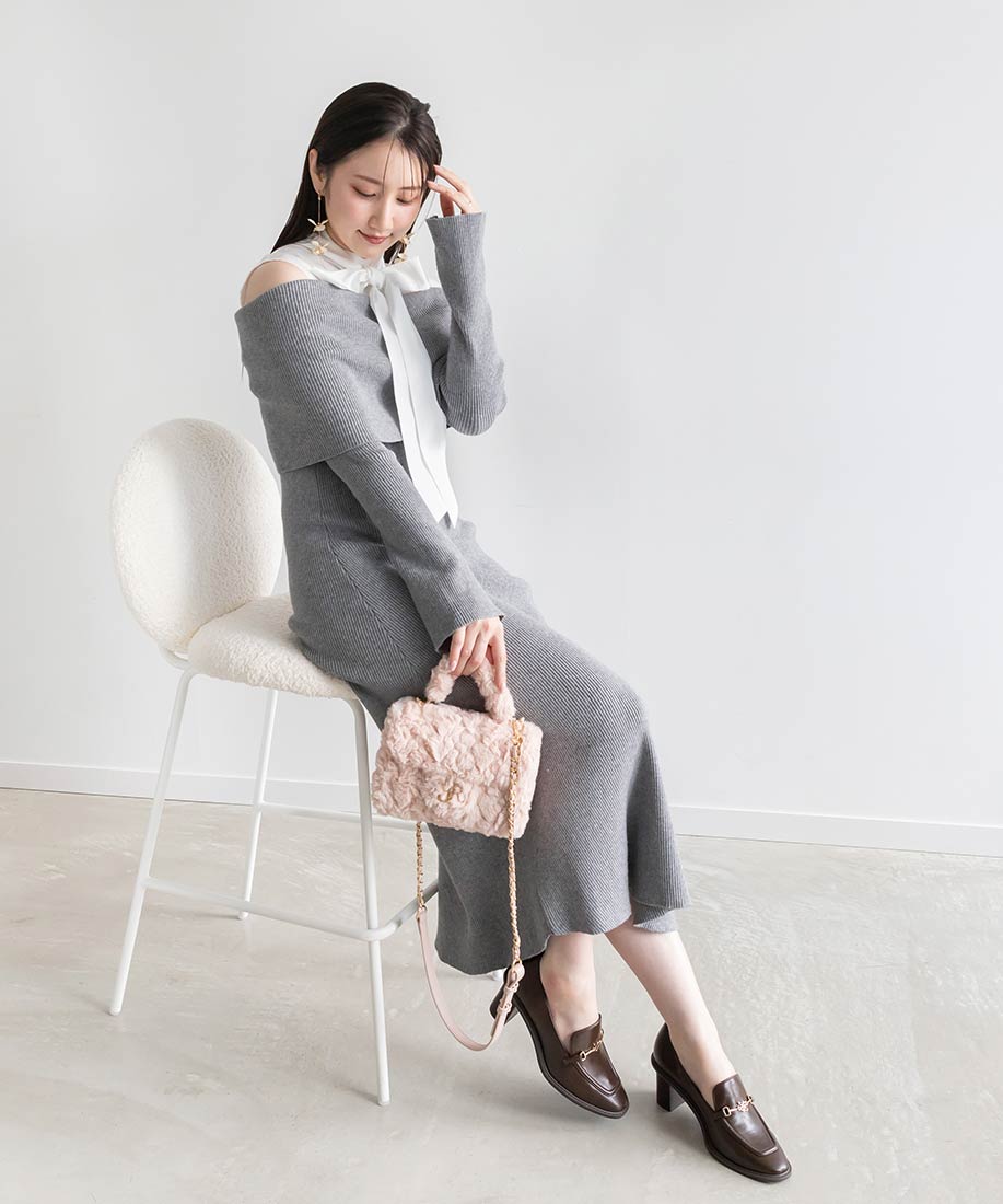 ランダ RANDA 【WEB限定カラー】2WAY モノグラムパーツファー ランダ RANDA 【WEB限定カラー】2WAY モノグラムパーツファー