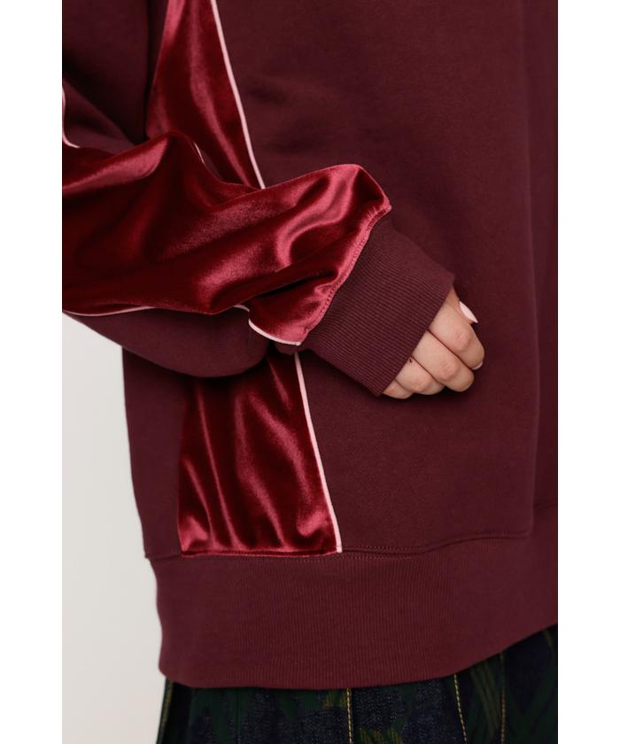 SLY PIPING VELOUR HALF ZIP スウェット ベストセラーFashion - SLY PIPING VELOUR HALF ZIP スウェット