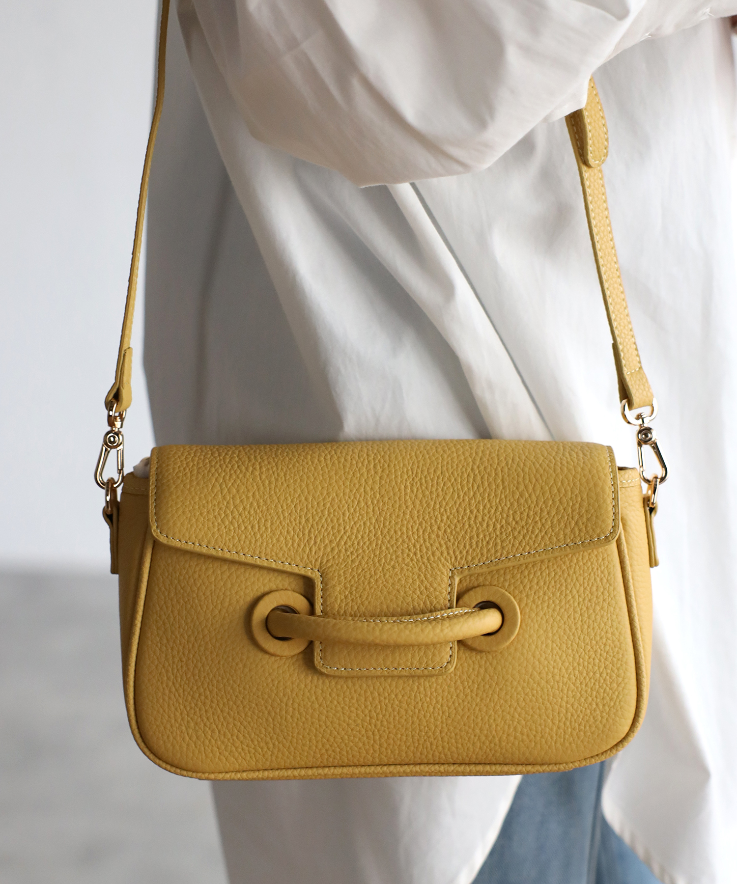 セール】グッシオ GUSCIO 本革 ショルダーバッグ シュリンク