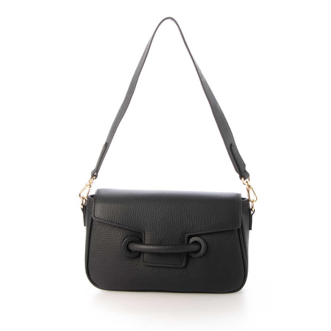 Dolce & Gabbana Black Pebbled Leather Ring Shoulder Bag | eBay