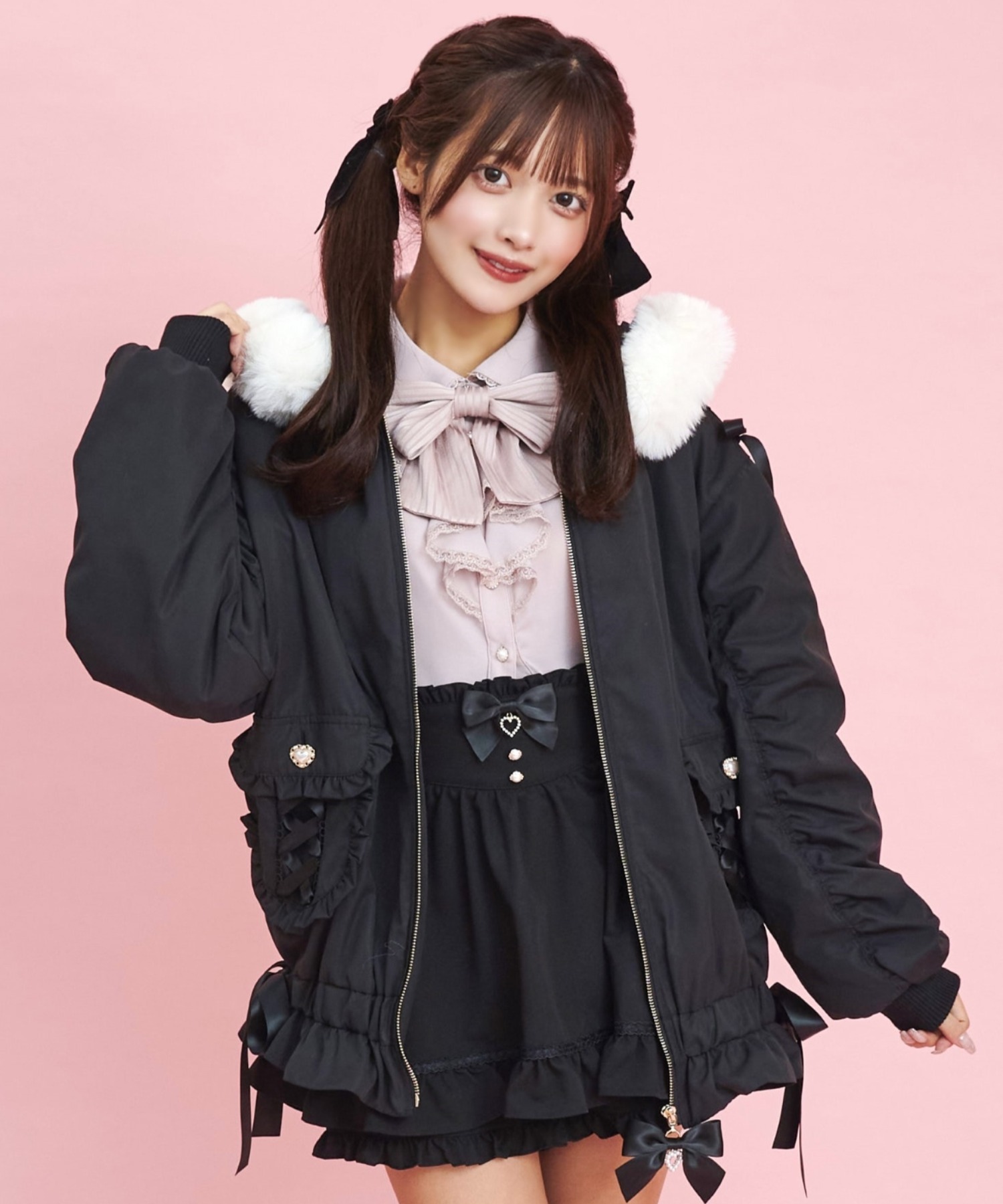 シークレットハニー Secret Honey レースアップポケットフード
