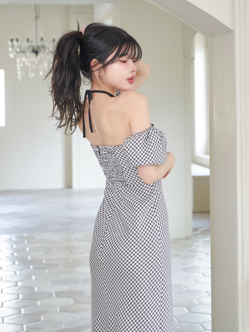 セール40%OFF】ダーリッチ Darich パイピングチェックロング セール40%OFF】ダーリッチ Darich パイピングチェックロング