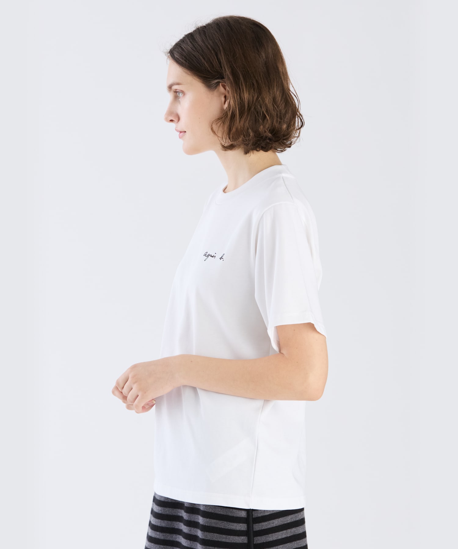【AMI】★正規品★23SSチェーンステッチロゴコットン半袖Tシャツ アミパリス Ami Paris Tシャツ カットソー アミ ドゥ クール