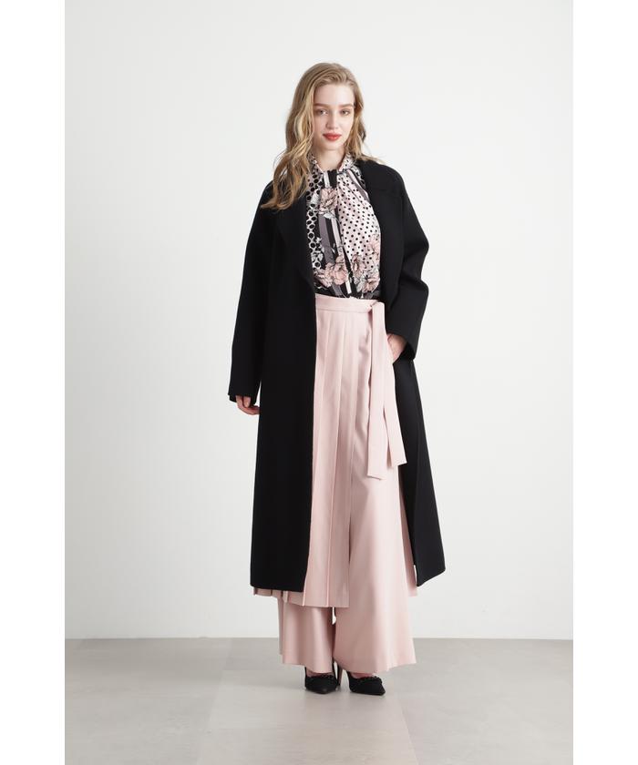 ラインブロックフラワープリントBL セール 30%OFF】◇ラインブロックフラワープリントブラウス