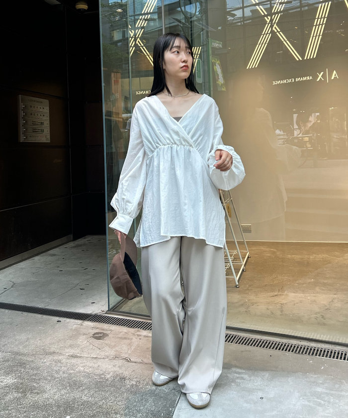 mystic カシュクール　2WAY ブラウス

バルーンスリーブ シャツ 前後両前◎】カシュクール2WAYブラウス（シャツ/ブラウス