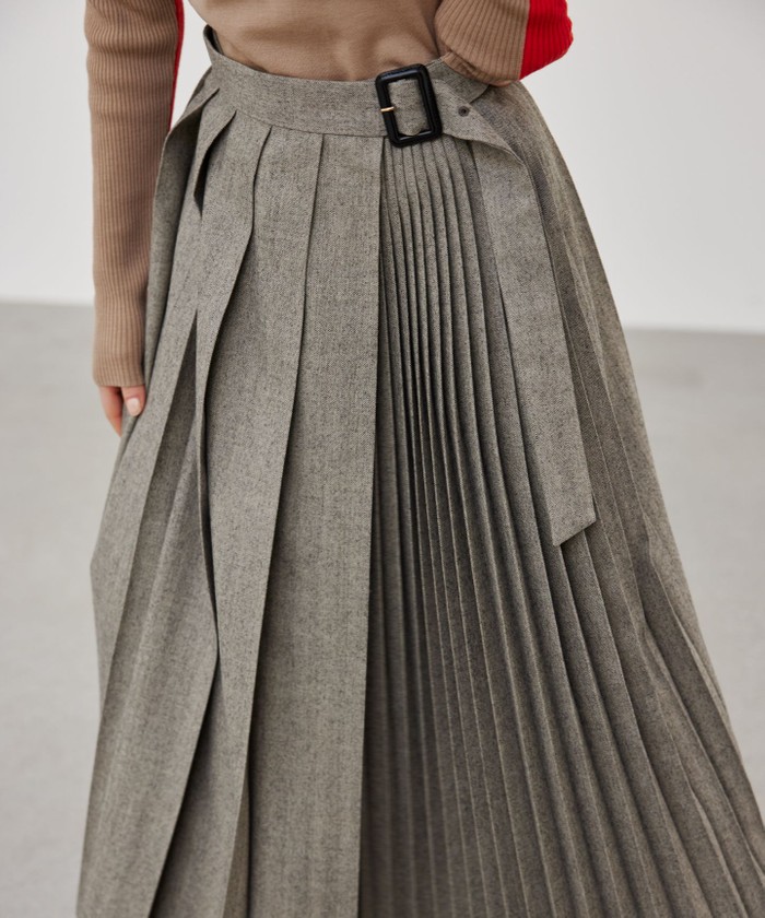 old england “wool medium wrap skirt” size26 オールド