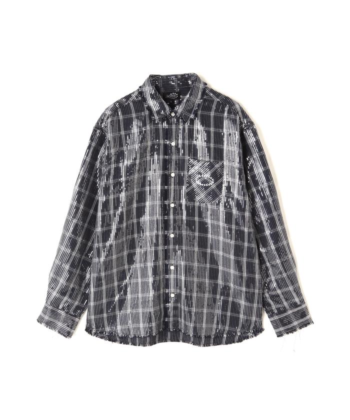 AFB スパンコールシャツ　 FLASH別注モデル　L AFB スパンコールシャツROYAL FLASH別注モデルL