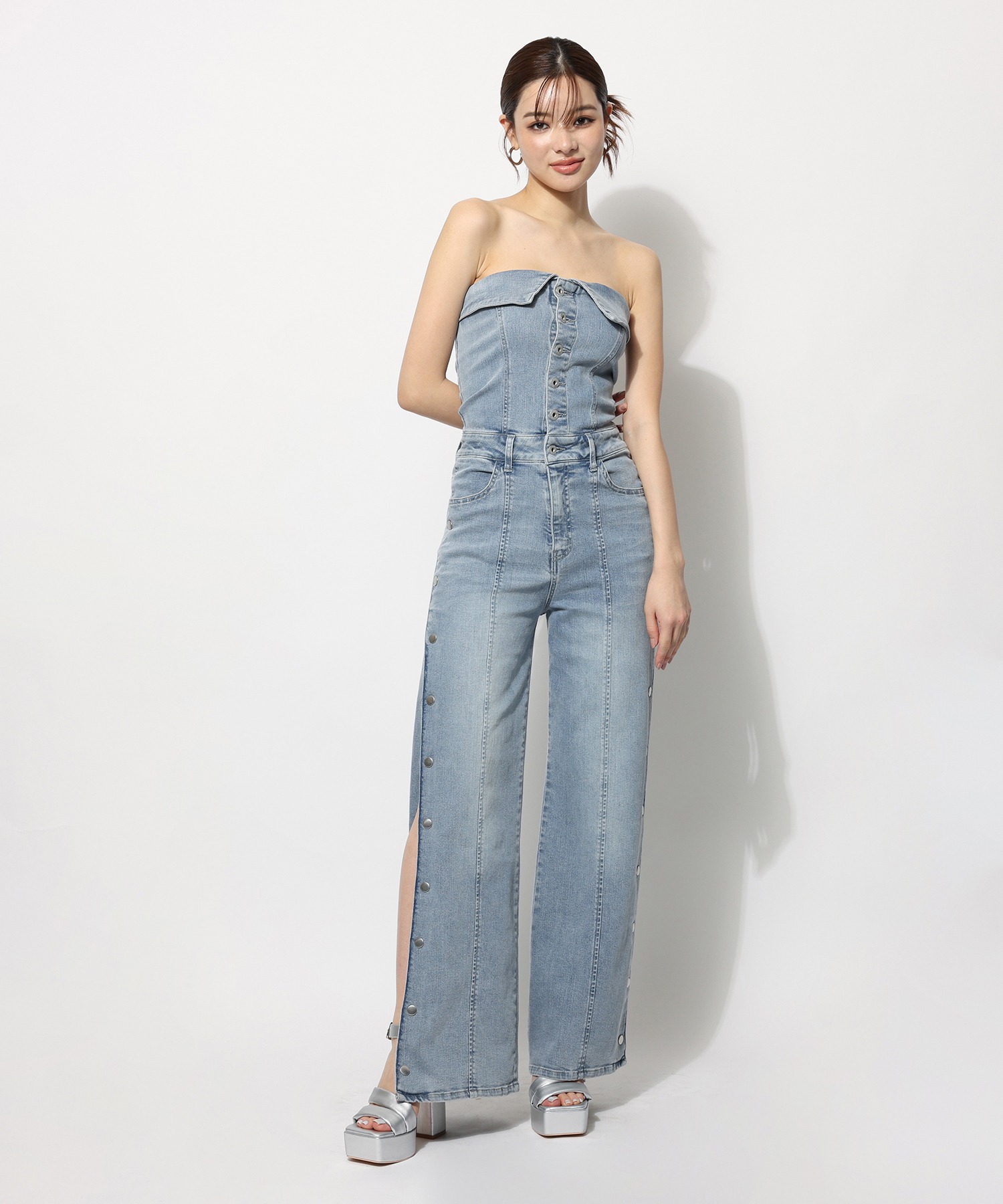 SPIRALGIRL（スパイラルガール）の「美脚デニムオールインワン