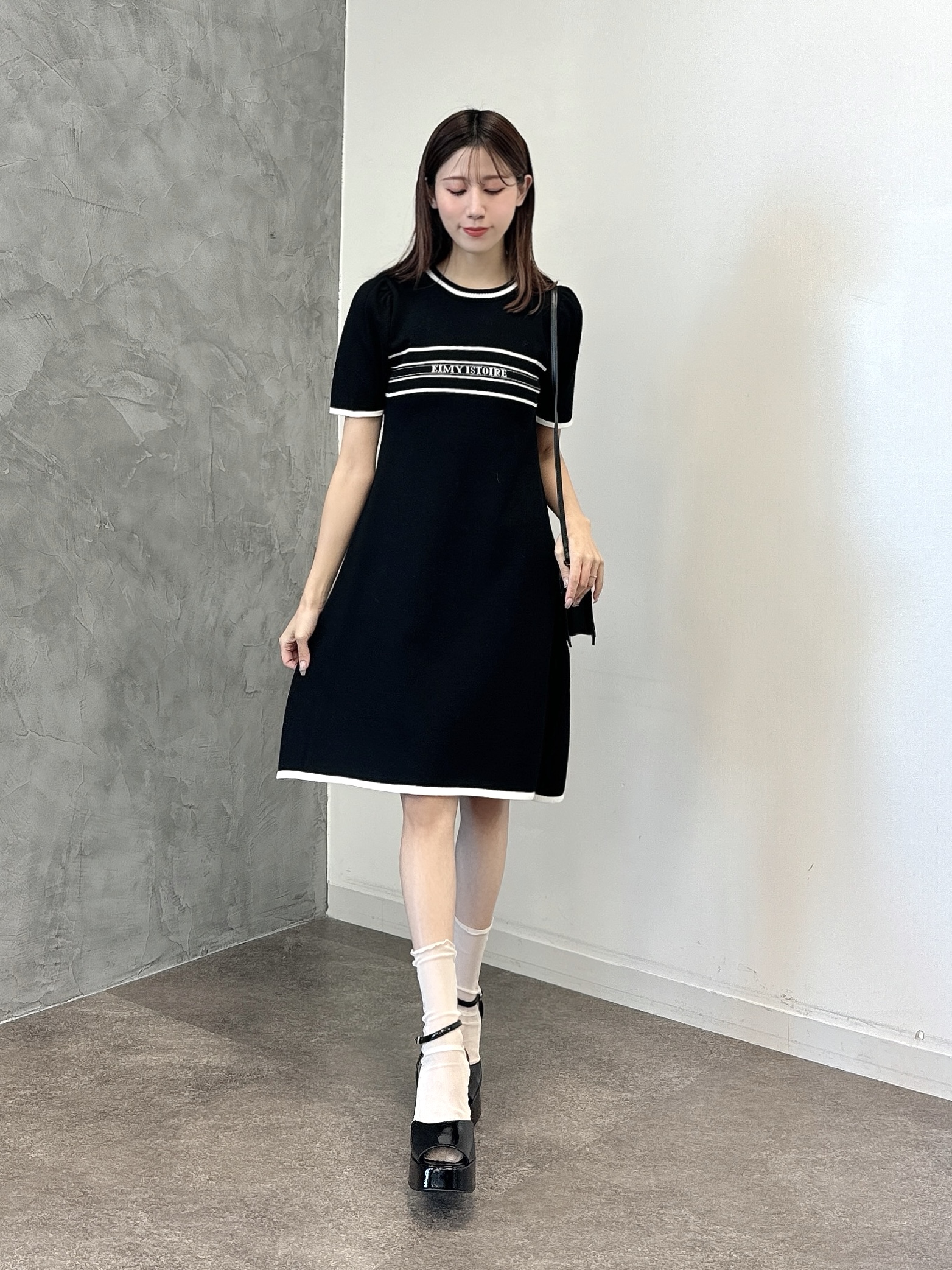 【即日発送】 eimy logoデニムミニワンピース BLACK S eimy istoire ワンピース logoデニムミニワンピース : ZOZOTOWN