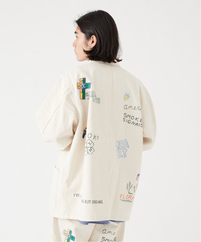 新品】B.C STOCK生成りメキシコプリントカバーオール＆パンツセットM