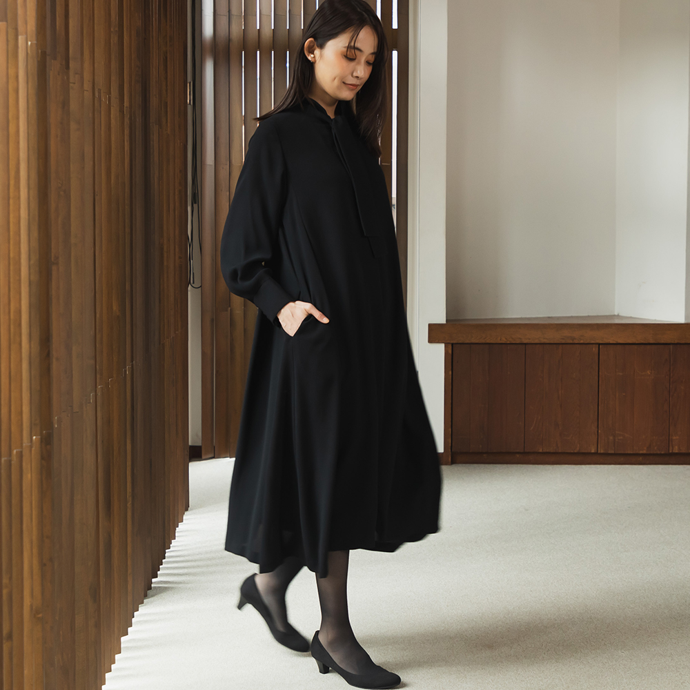 フォルムフォルマ form forma 【喪服】【洗える】ボウタイ付きブラウス(単品) /卒業式（卒園式）入学式（入園式）七五三・お宮参り （ブラック フォルムフォルマ form forma 【喪服】【洗える】ボウタイ付き
