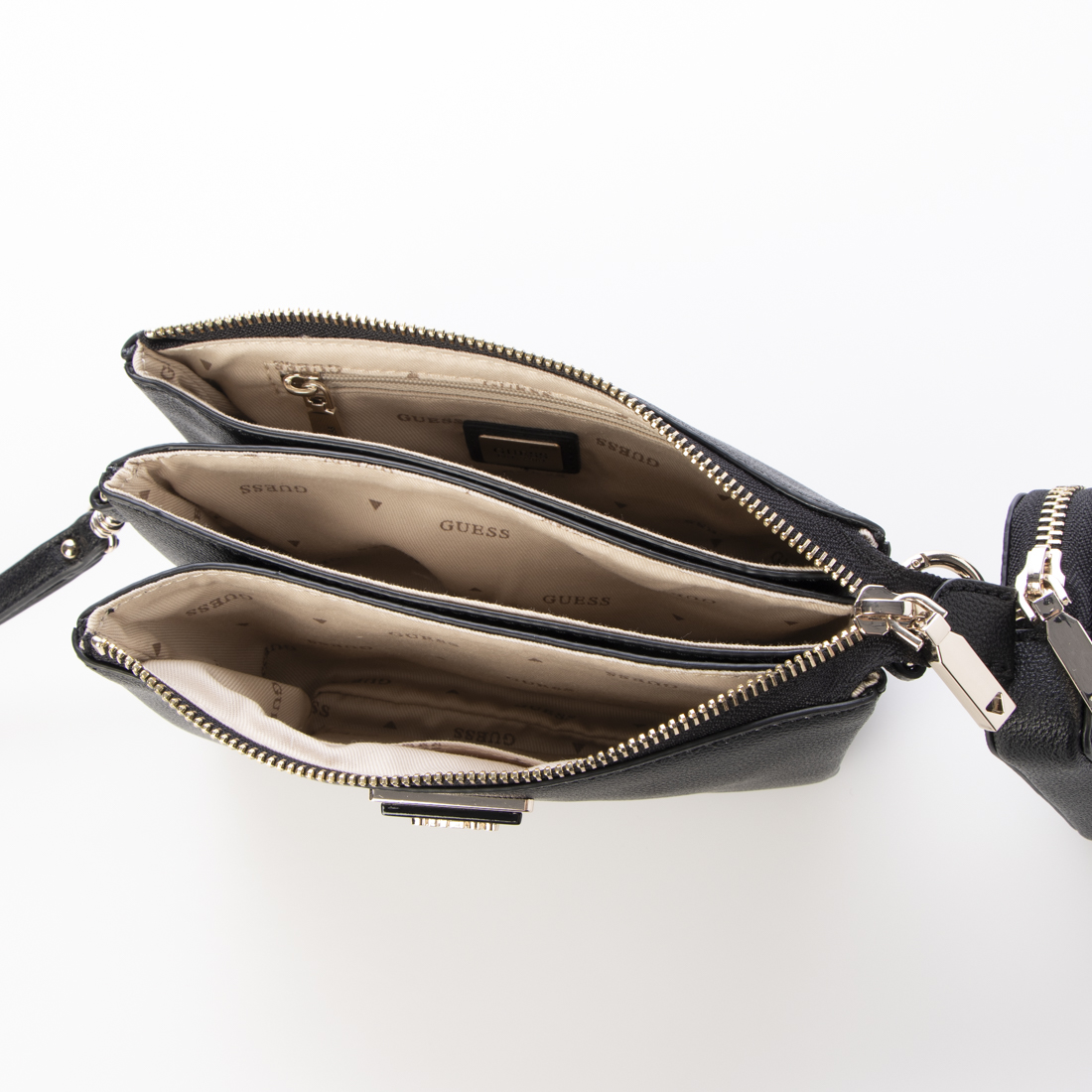 セール】ゲス GUESS LATONA Mini Triple Compartment Top Zip