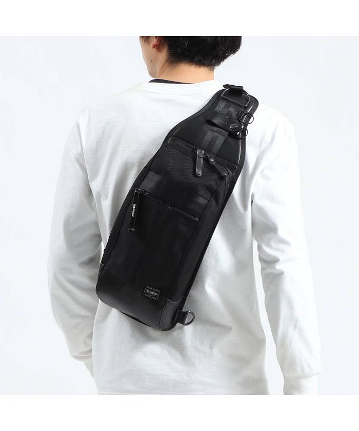 美品/現行 ポーター ヒート ショルダーバッグ ブラック 斜め掛け Dカン ポーター PORTER ポーター ヒート ショルダーバッグ 703ー06977