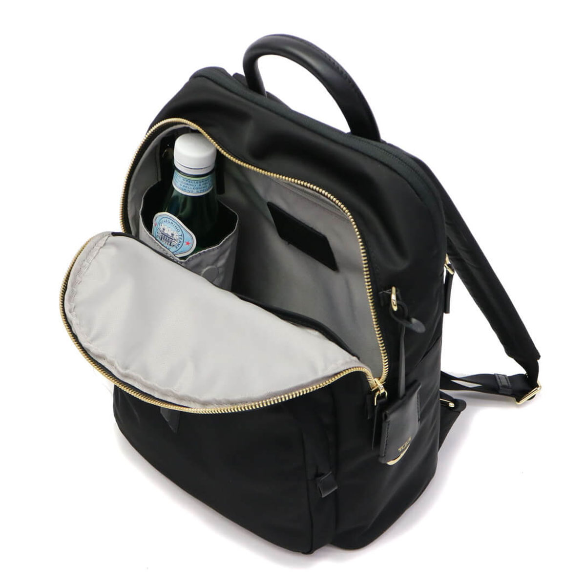 トゥミ Voyageur レザー『ドリ』バックパック　ブラック/ゴールド トゥミ TUMI 【日本正規品】トゥミ TUMI VOYAGEUR ボヤジュール