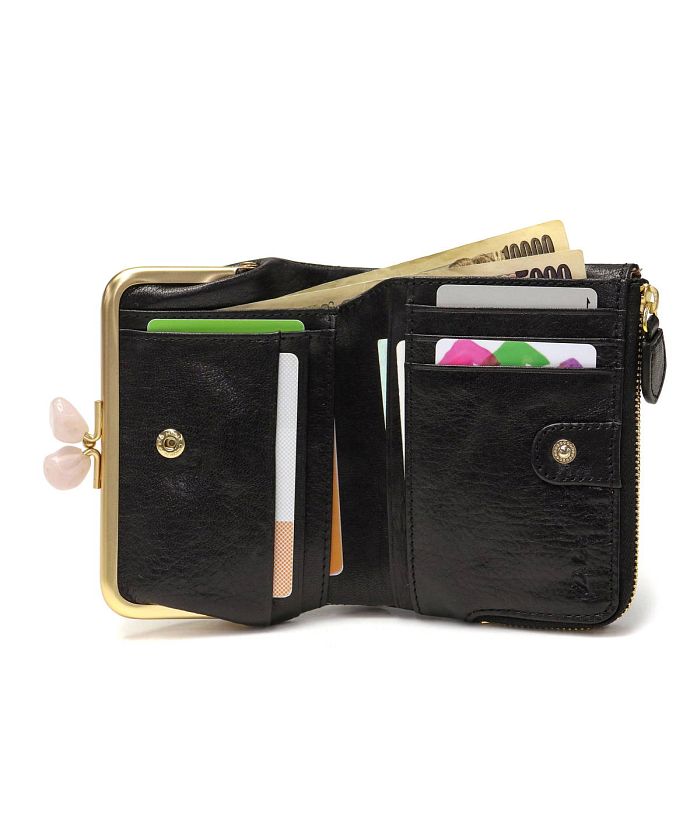 美品❀Dakota ダコタ ジェムシリーズ ローズクォーツ がま口 二つ折り財布 Dakota 【最大p31％Wプレゼント付】 ダコタ がま口二つ折り財布