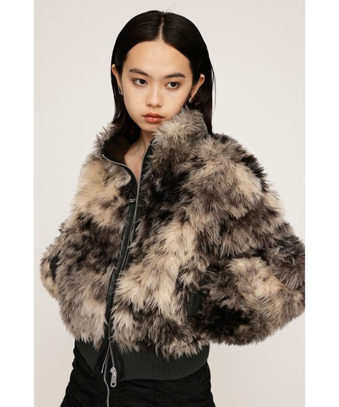 SLY CURLY BOA CROP ブルゾン　M/BEG SLY CURLY BOA CROP ブルゾンM/BEG