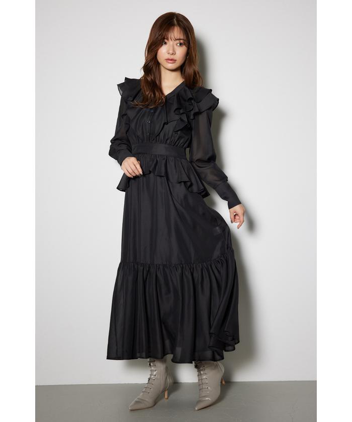 rienda  ペールフラワーシアー フラワー ウエストOPリエンダ 大人気 rienda ペールフラワーシアー フラワー ウエストOPリエンダ 大人気