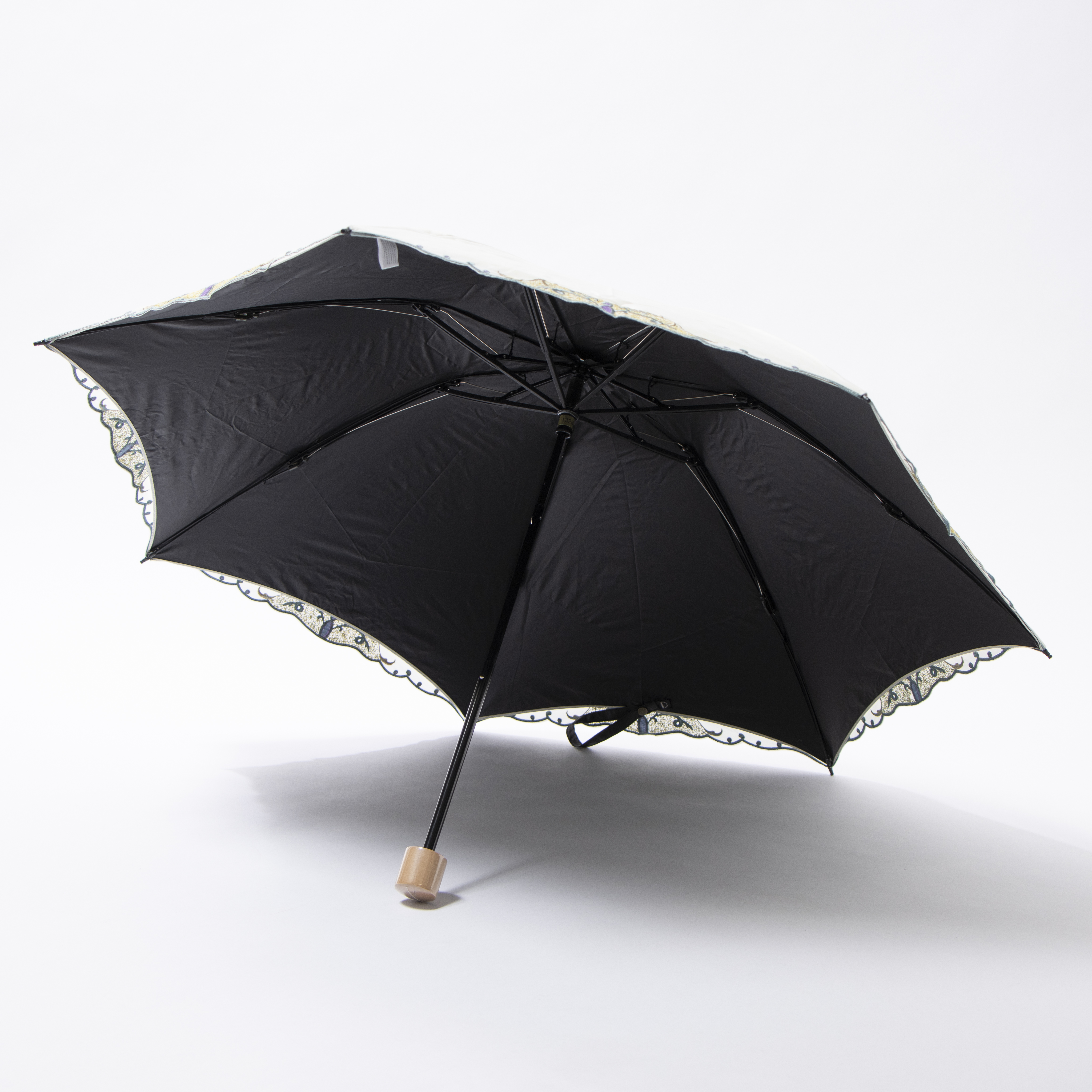 中川政七商店☆新品未使用☆千鳥ミシンの晴雨兼用折畳傘☆墨黒グレー☆日傘☆ 中川政七商店☆新品未使用☆千鳥ミシンの晴雨兼用折畳傘☆墨黒