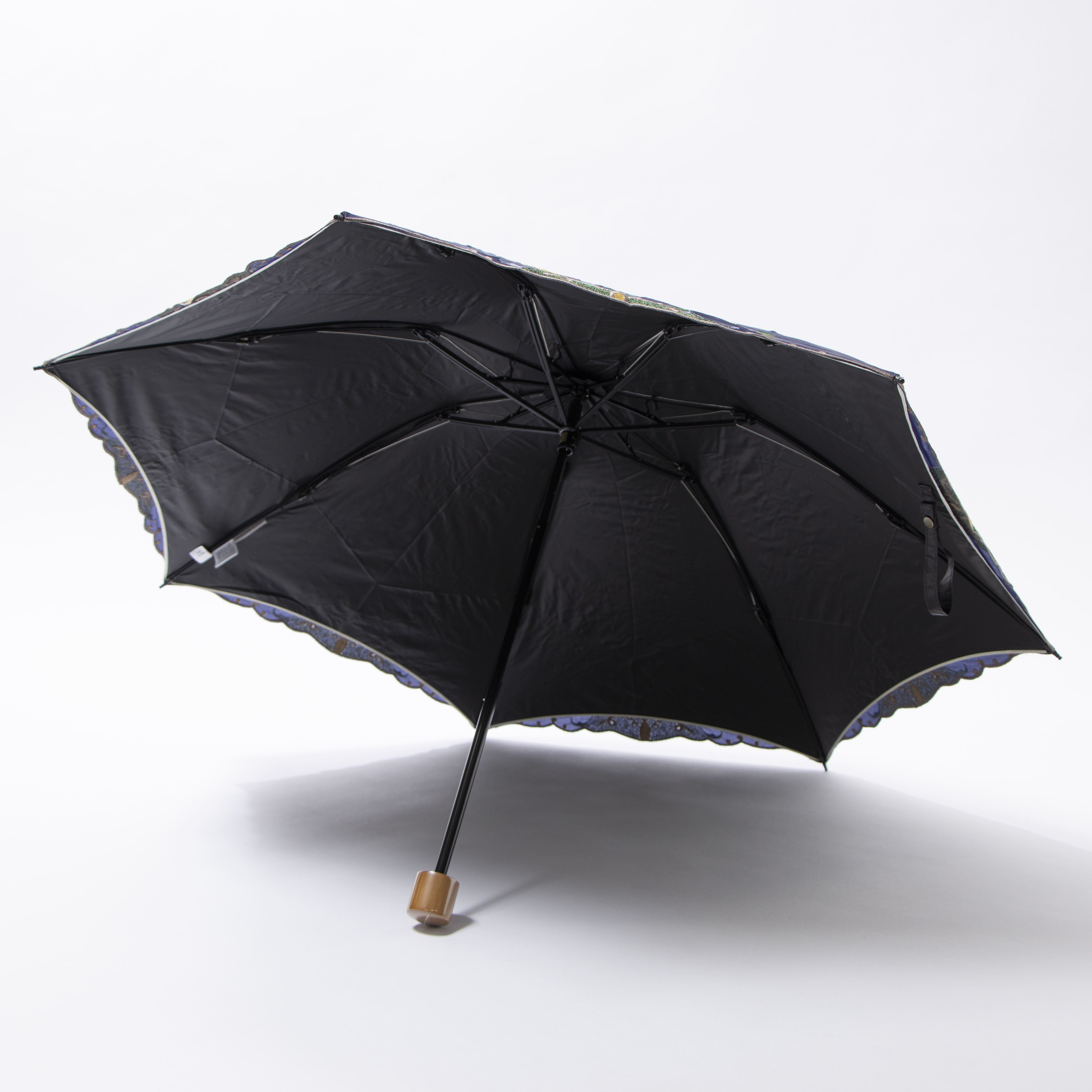 シノワズリーモダン 日傘　ハチドリ シノワズリーモダン 日傘 完全遮光 折りたたみ 晴雨兼用 UV