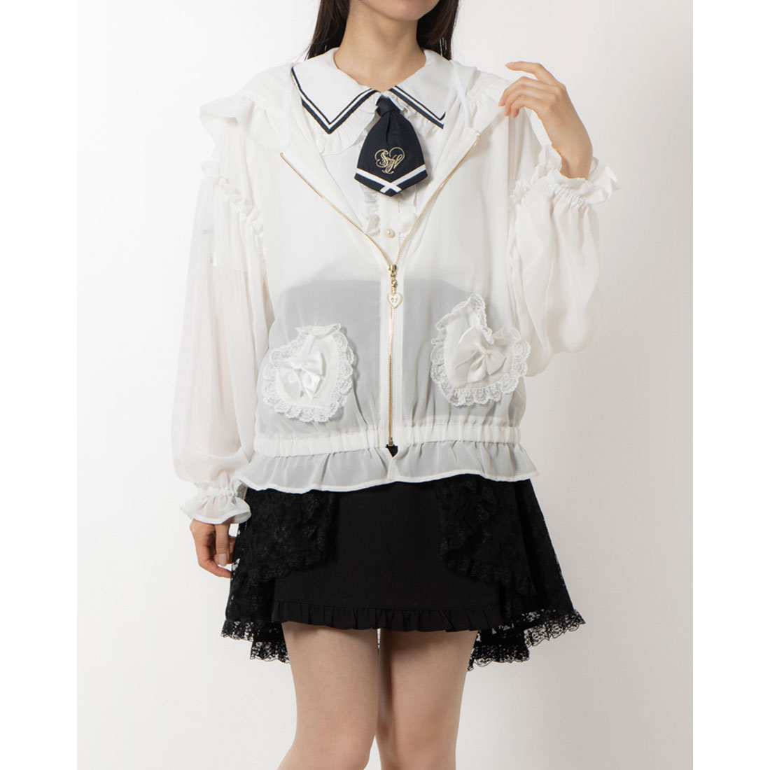 シークレットハニー Secret Honey うさ耳フリルシフォンパーカー