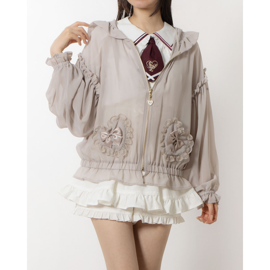シークレットハニー Secret Honey うさ耳フリルシフォンパーカー