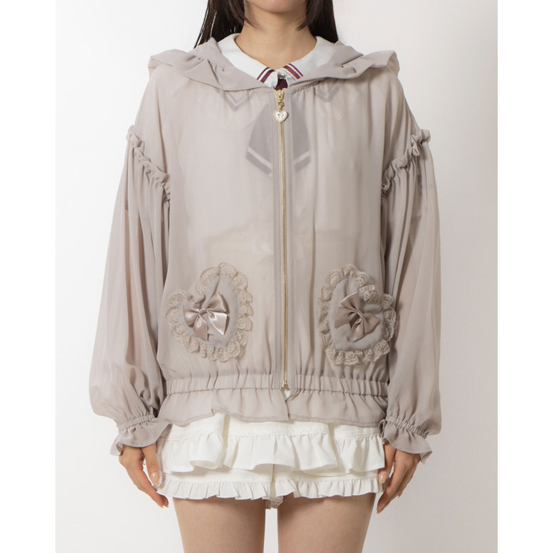 シークレットハニー Secret Honey うさ耳フリルシフォンパーカー