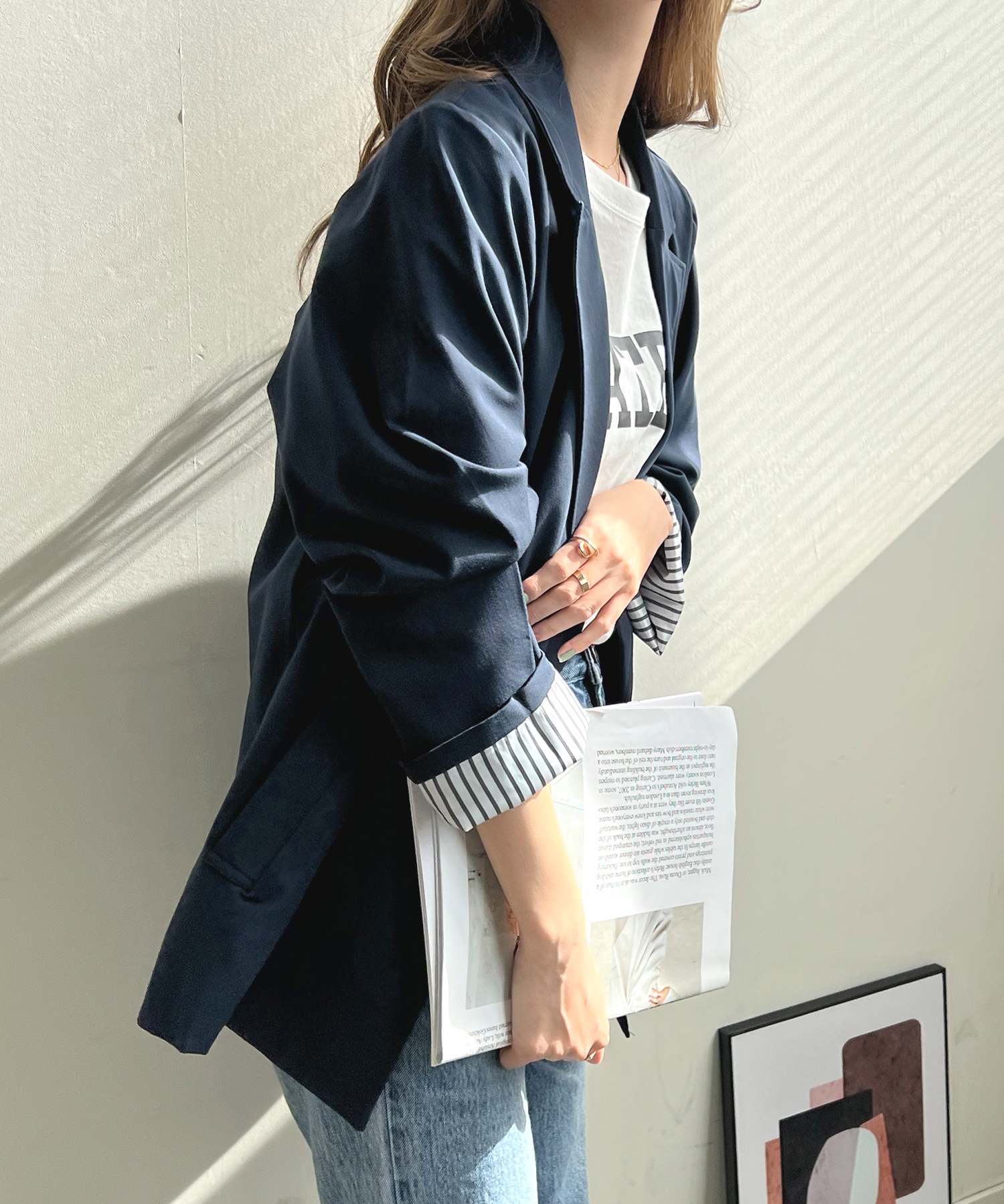 【関税込み】GANNI ブルー フィット テーラードジャケット 232144F057022_1.jpg