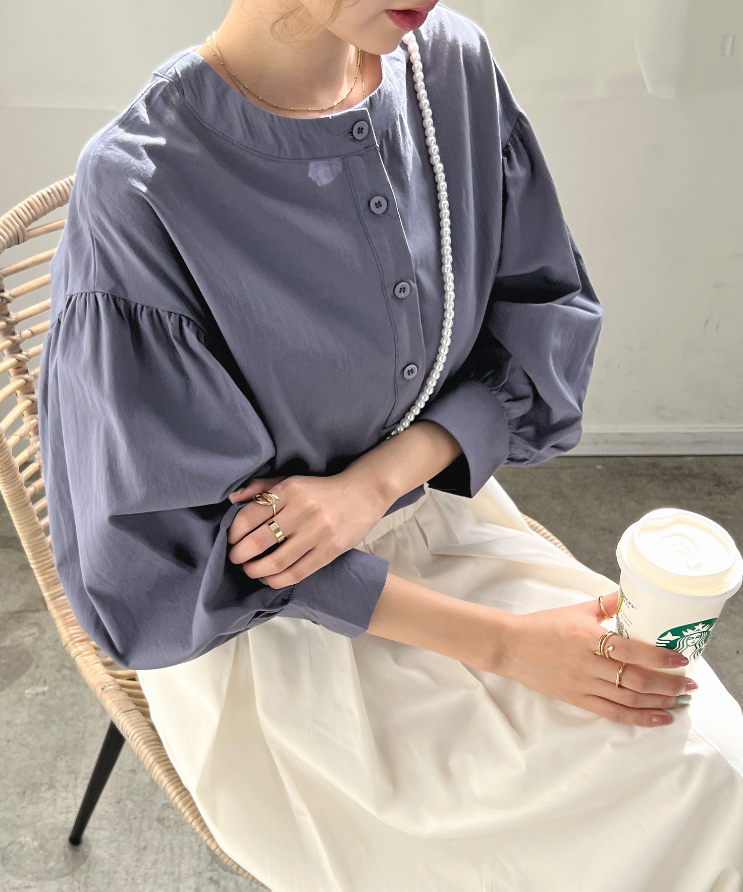 美品 art&science リネンブラウス ヘンプバンブー トップス