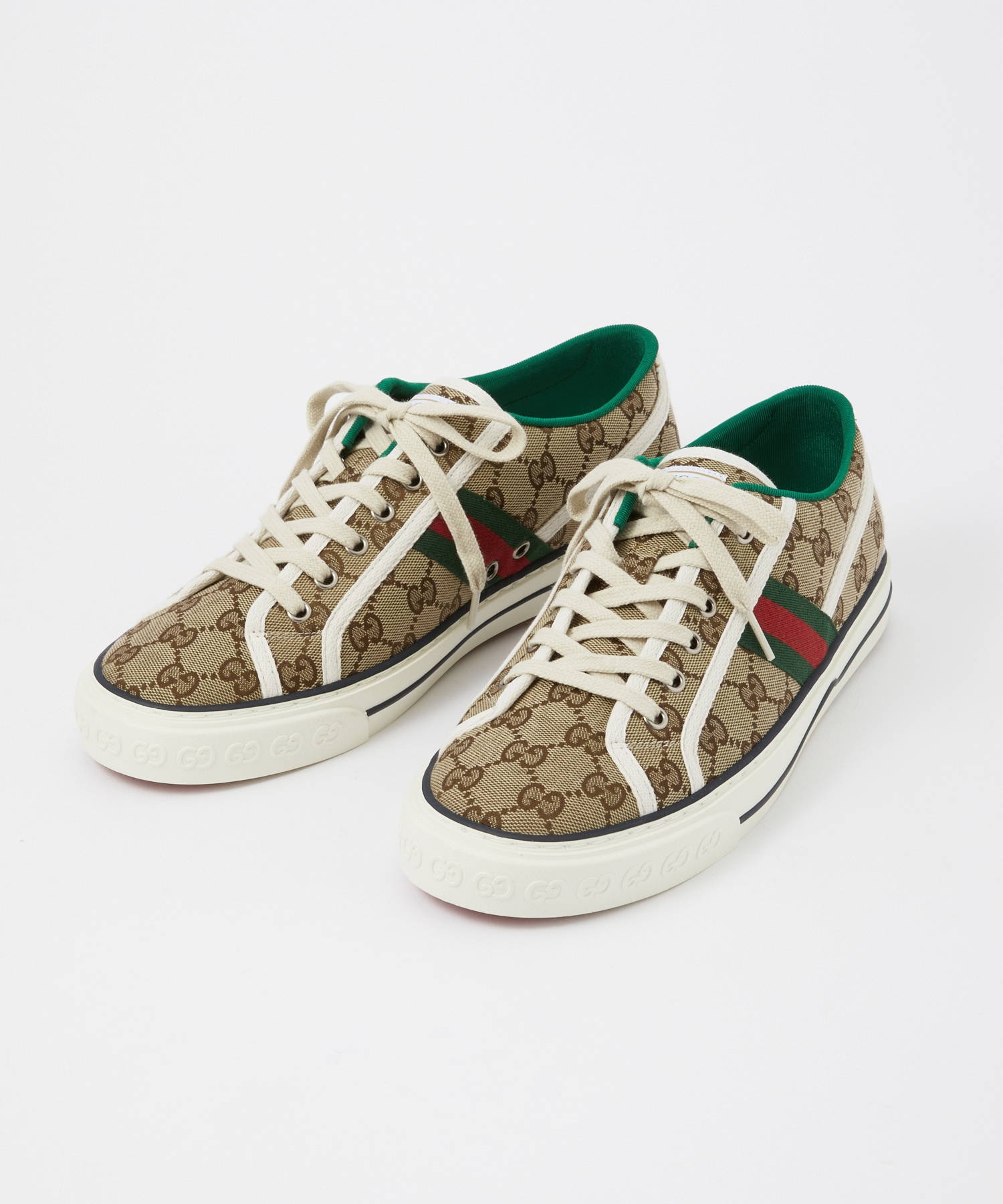 グッチ GUCCI 606111 HVK20 スニーカー メンズ シューズ テニス 1977 GG キャンバス ローカット ブランド  ベージュ×エボニー 28.(505292249) | グッチ(GUCCI) - d fashion