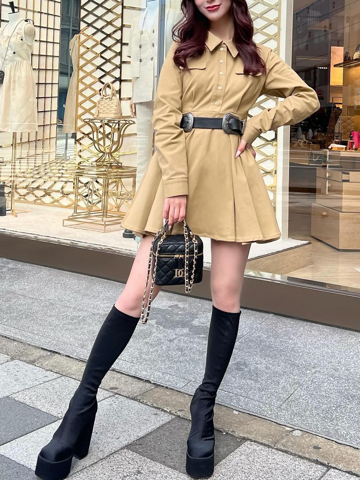 ダブルフリルミニワンピース　ダーリッチ　FL Darich ベルトセット ダブルフリルミニワンピース ダーリッチ FL Darich ベルトセット
