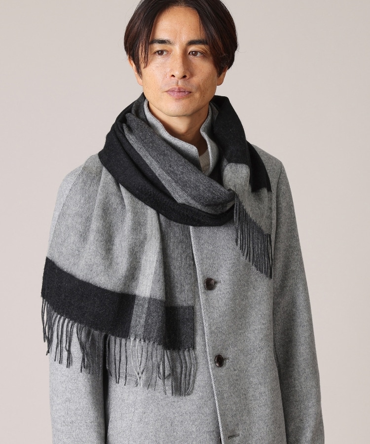 最終値下げ 新品未使用 タケオキクチ【洗えるカシミヤ】グラデーションマフラー 最終値下げ 新品未使用 タケオキクチ【洗えるカシミヤ