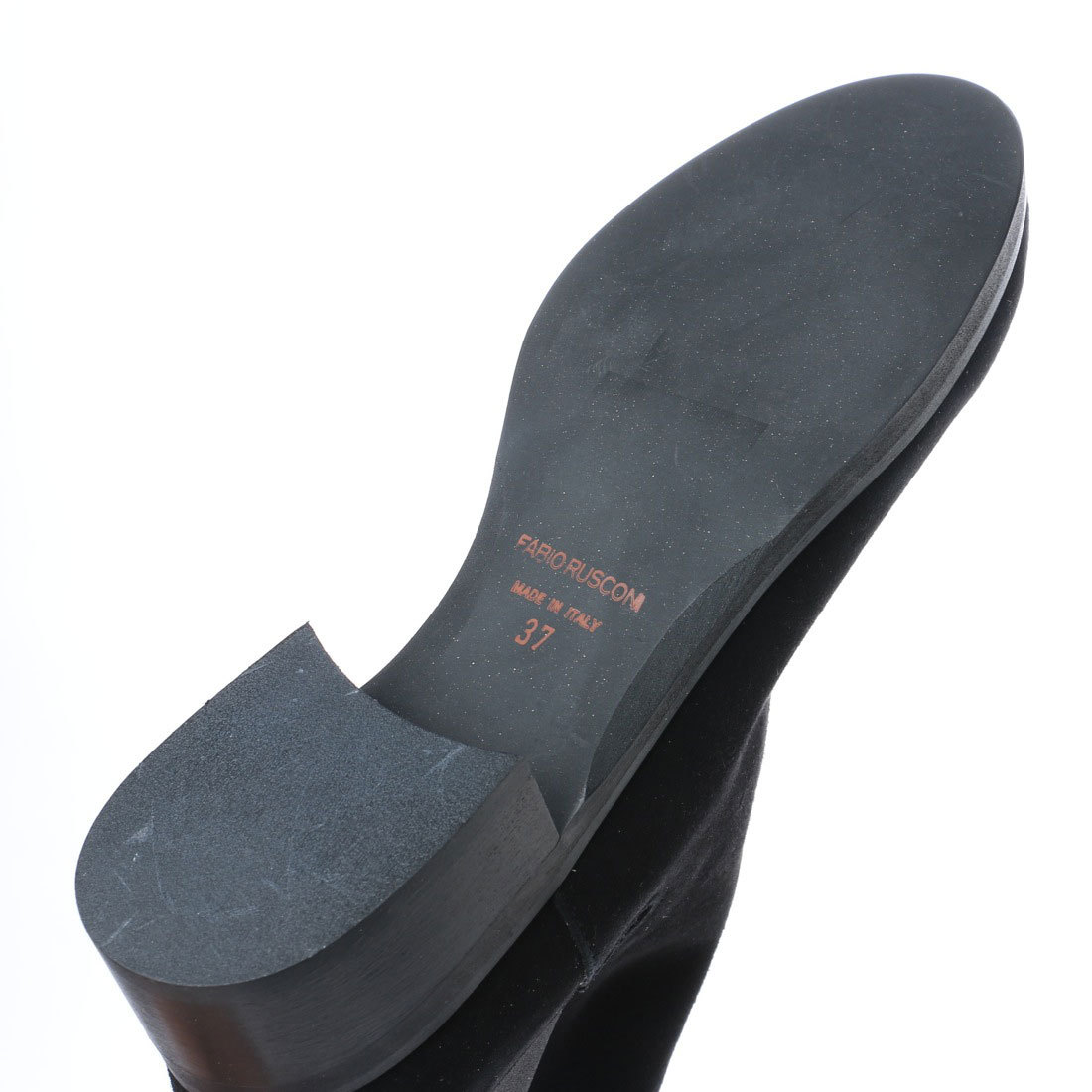 fabio rusconi 38 ブラック FABIO RUSCONI 黒 パテント オープントゥフラット size38 - 靴割引