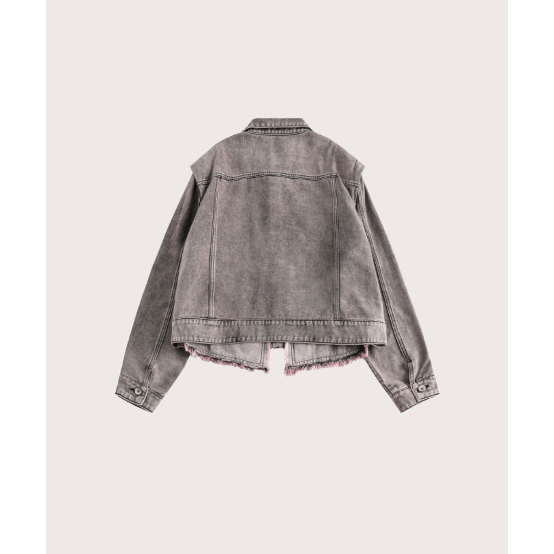ラポミ プチ LA POMME petit Purple Gray Washed Denim Jacket