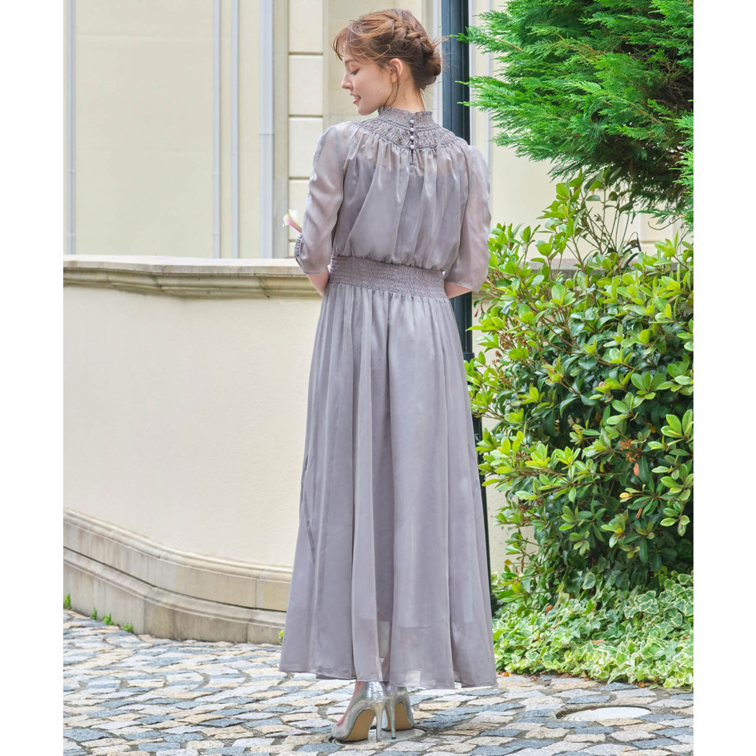 セール】ガール GIRL シフォンシャーリングハイネックフレア セール】ガール GIRL シフォンシャーリングハイネックフレア