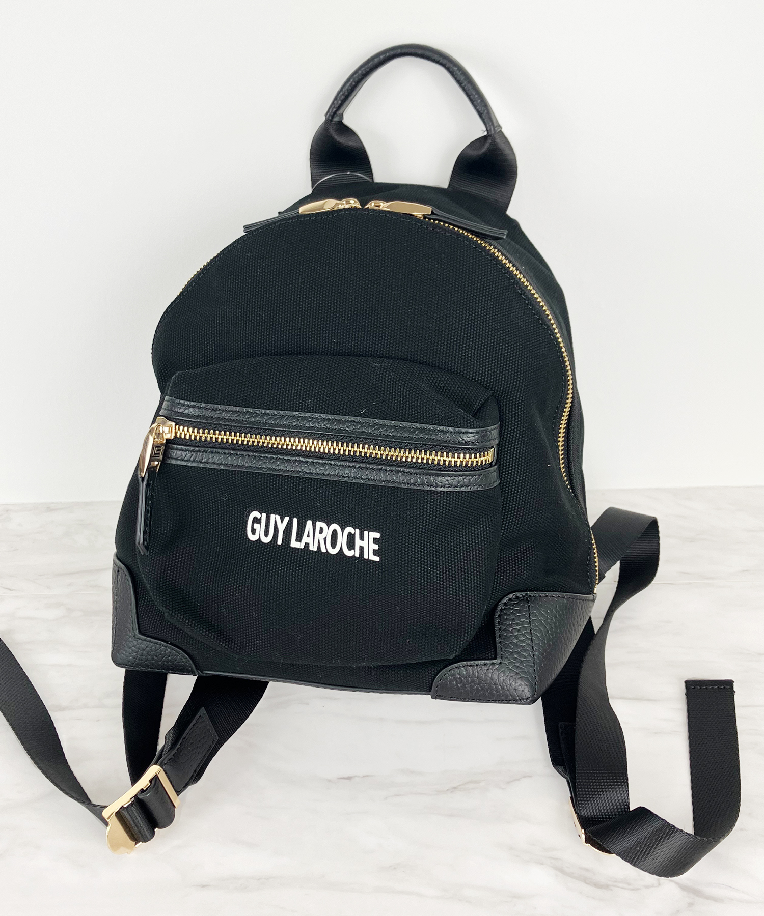 Guy Laroche Paris ギラロッシュ　オールレザーボストンバッグ　黒 セール 35%OFF】ギ ラロッシュ Guy Laroche キャンバス/牛革ミニ