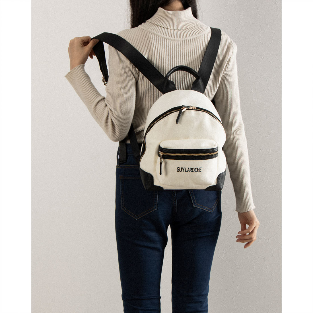 Guy Laroche リュック セール 35%OFF】ギ ラロッシュ Guy Laroche キャンバス/牛革ミニ