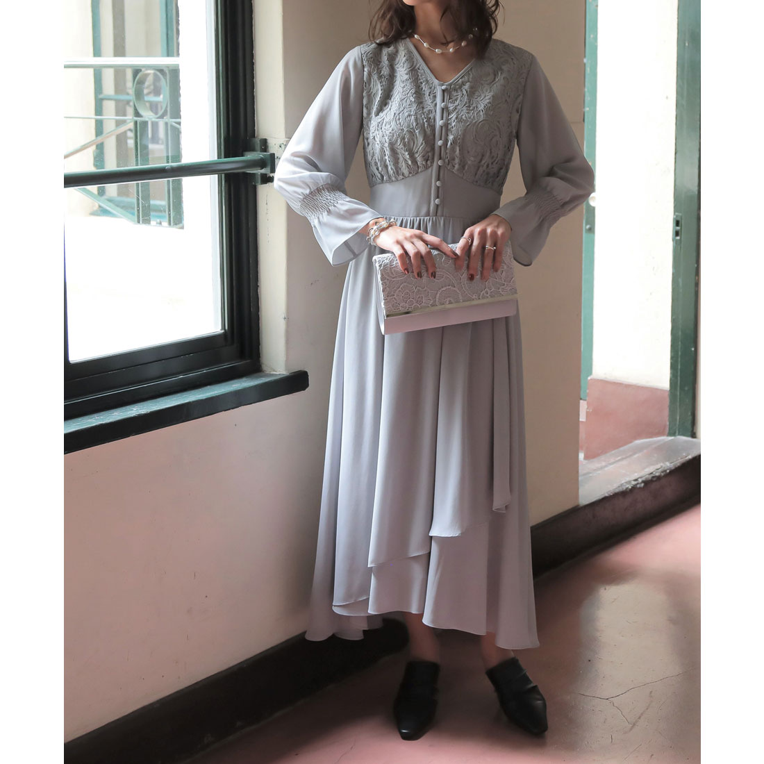 epic day エピックデイ シフォン　ロングドレス　結婚式Ｌ 楽天市場】epic day エピックデイ パーティードレス ワンピース