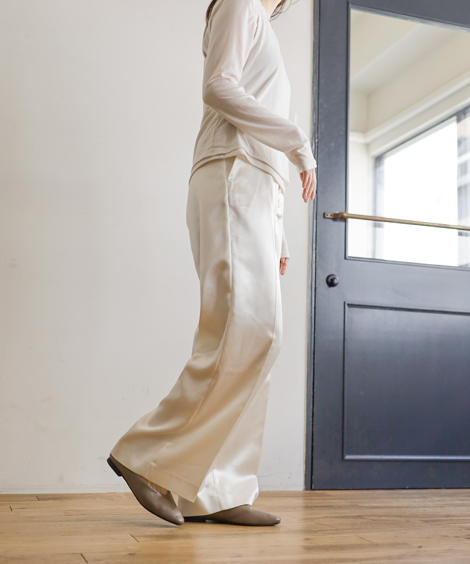 【JEMUT】★男女兼用★25SS ロストフレアコットンパンツ SLIT CUT PANTS(36 WHITE): BOTTOMSjosemoon