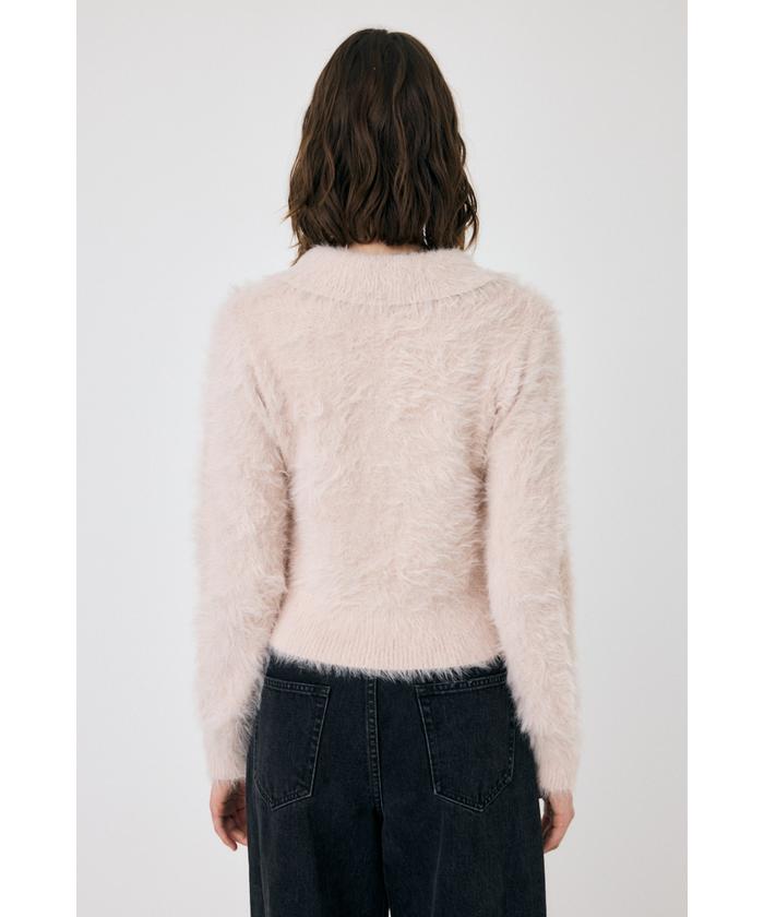 MOUSSY HEART BUTTON フェザーカーディガン HEART BUTTON FEATHER カーディガン（カーディガン/ボレロ