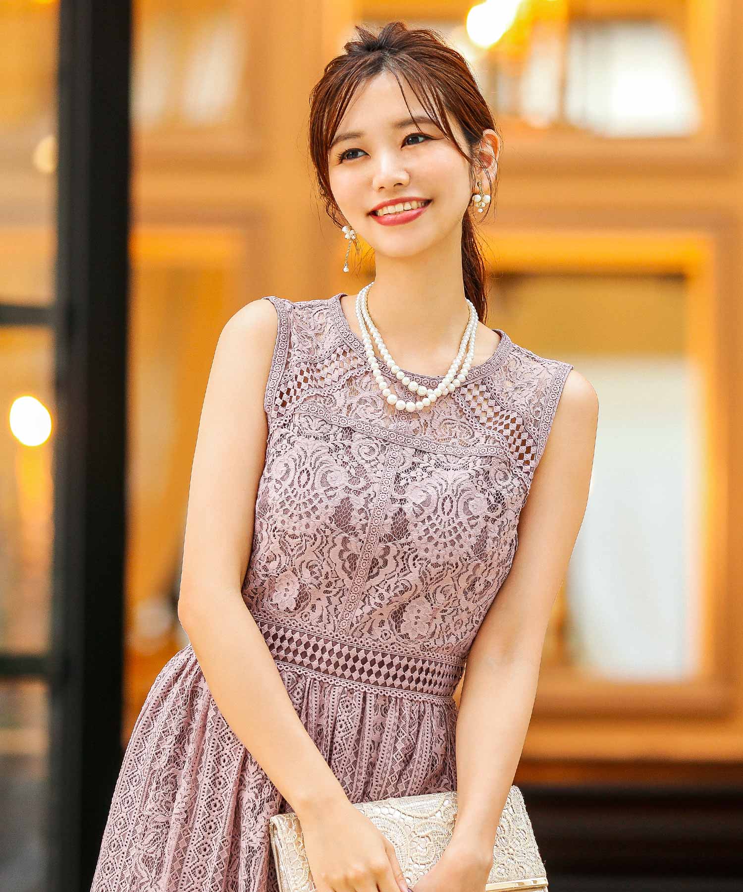 ニアナ niana パネル総レース 結婚式ワンピース パーティー