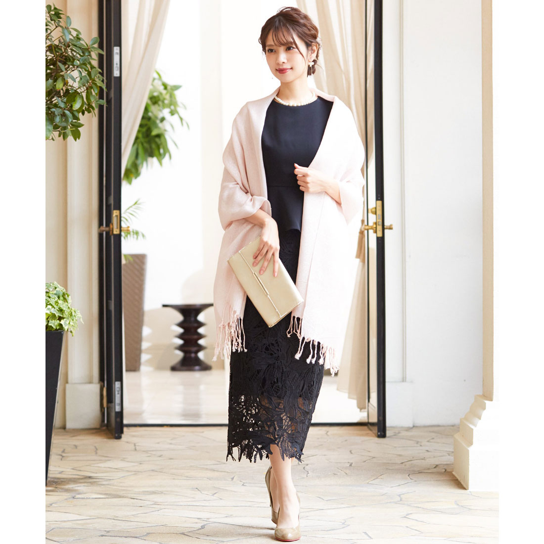 【お気に入り】 niana ニアナ ラメショール パーティーストール 結婚式ストール スカート