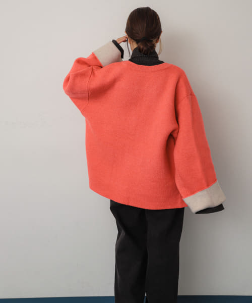 SENSE OF PLACE｜バイカラーニットコート | Rakuten Fashion