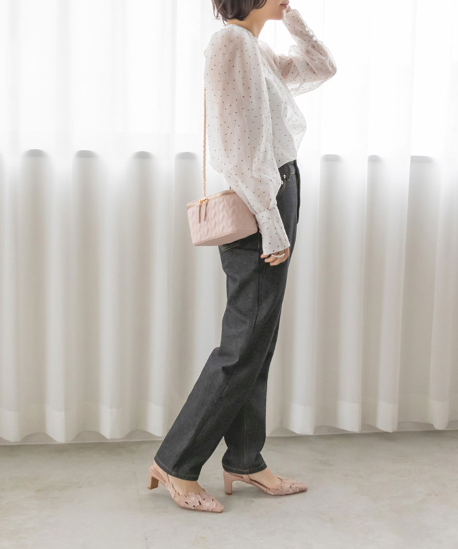 RANDA 桜レースバックストラップパンプス M セール 50%OFF】ランダ RANDA 桜レースバックストラップパンプス
