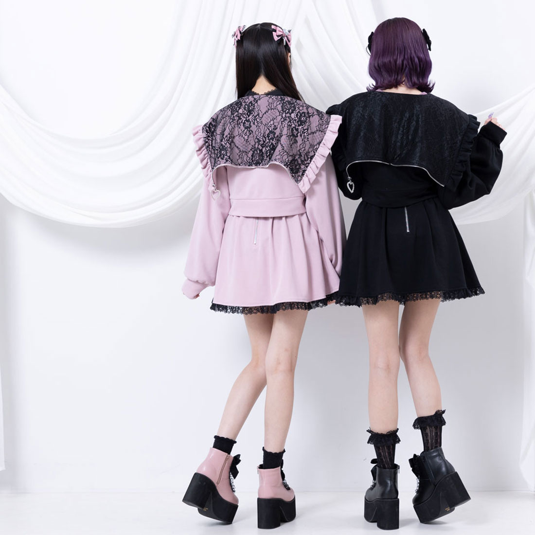 ユメテンボウ 夢展望 ハートビジュー2wayパーカー(507107033 ユメテンボウ 夢展望 ハートビジュー2wayパーカー(507107033