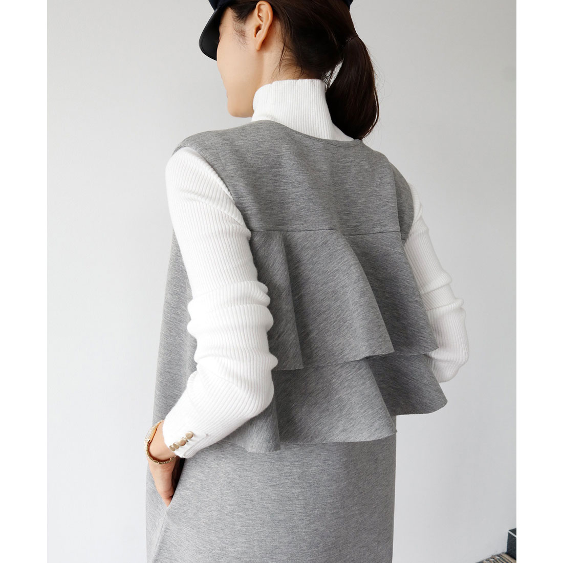 エルフランク ELFRANK バックペプラムサイドスリットロング丈